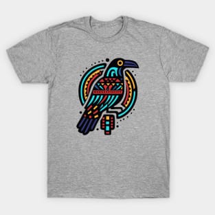 Raven Bird, Aztec Tribal Design T-Shirt